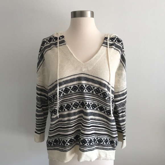 Lucky Brand Sweaters - Lucky Brand Sweater Hooded Boho Style Sz S